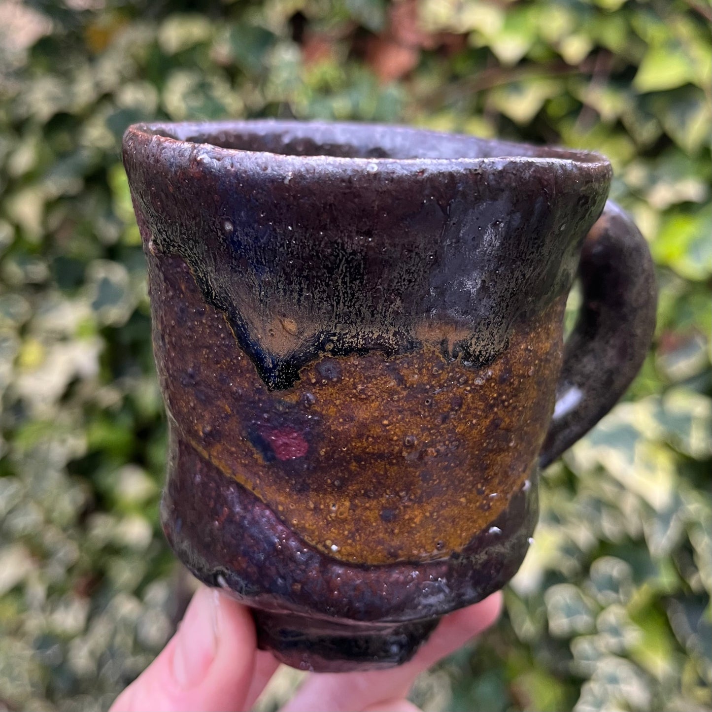 Yellow black purple mug