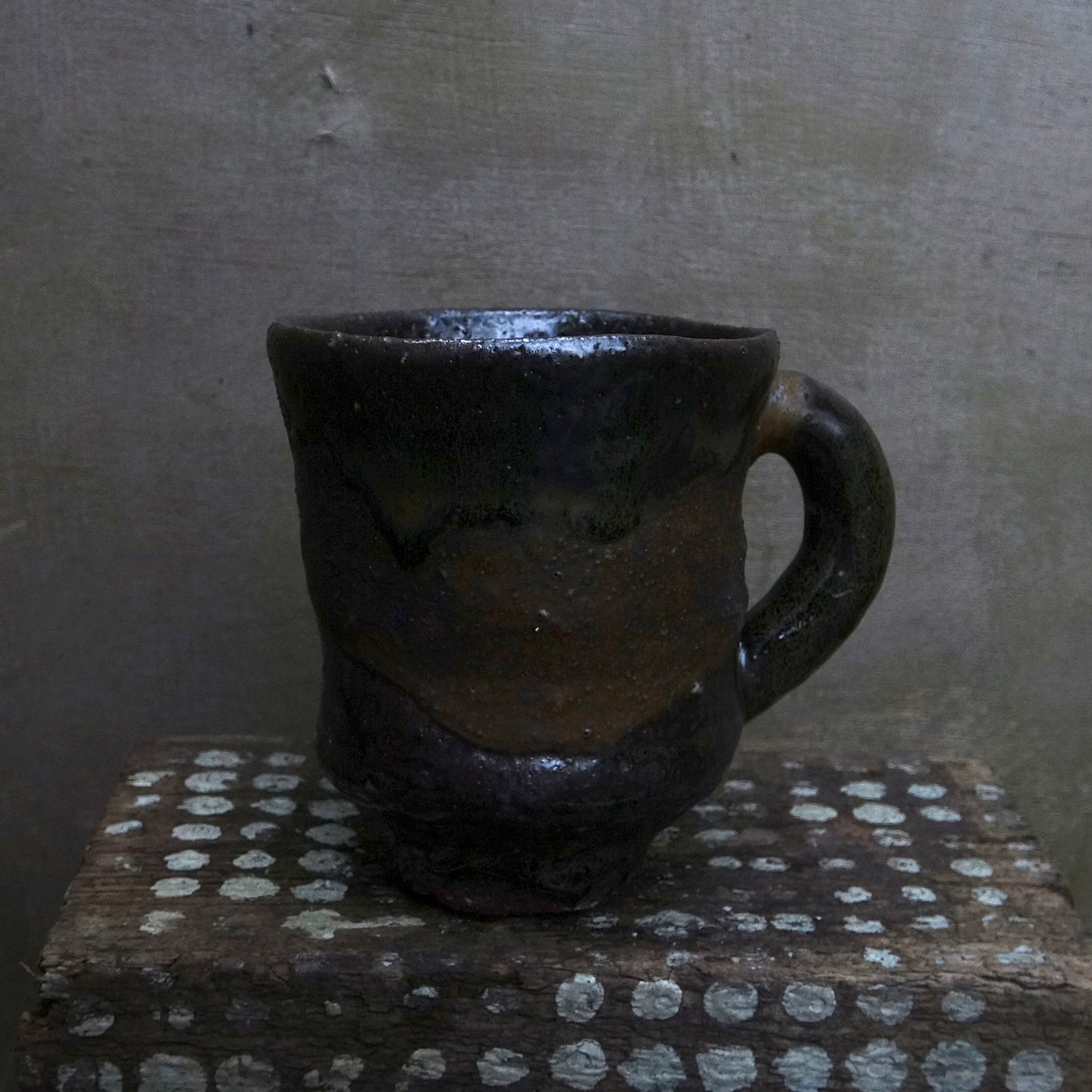 Yellow black purple mug