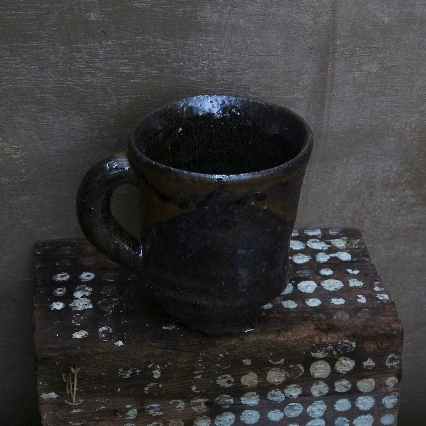 Yellow black purple mug
