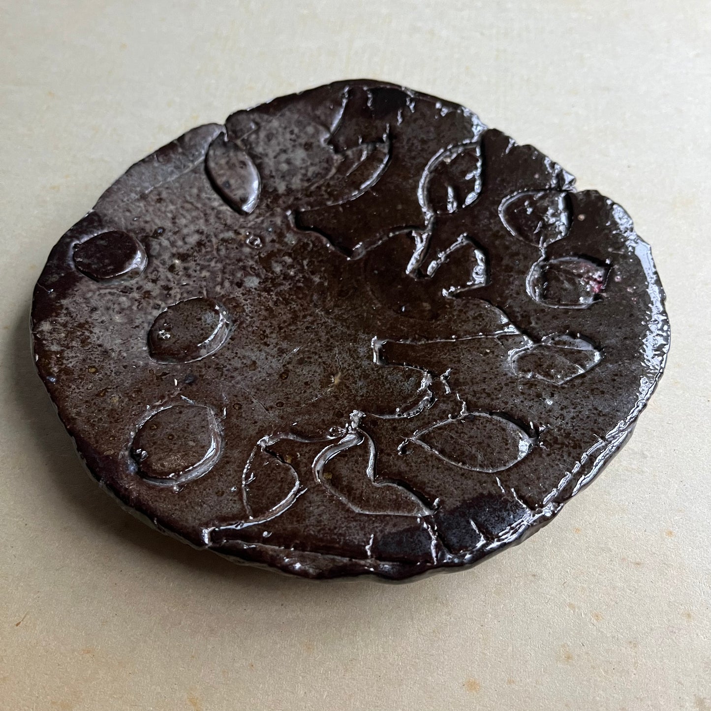 Brown Plate with pattern