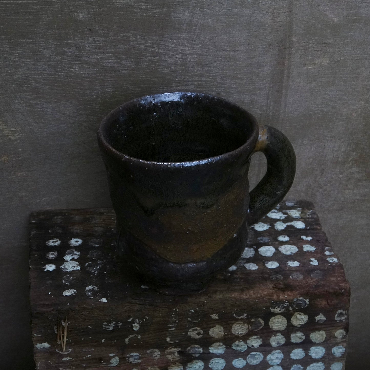 Yellow black purple mug